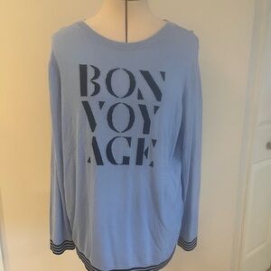 Talbots Light Blue Sweater with Navy Accents